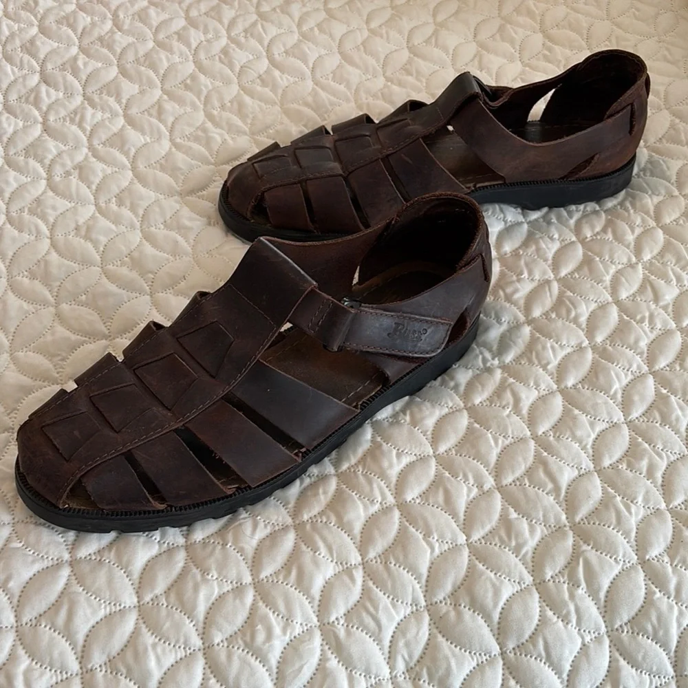 Bass Men's Brown Leather Sandals 13M EUC